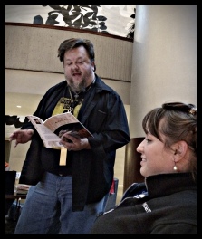 Deal was, buy John Hartness a beer, he will read poetry. My dear friend Robyne did just that. :)