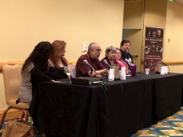 Point of View Writing Panel (Left to Right): Michelle Hodkin, Linda Robertson, Steve Saffel, Nancy Knight, Debra Dixon, John Hartness