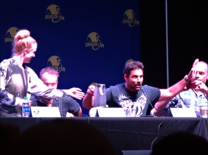 At the end of the panel, Manu Bennett announced he had been tagged for the ALS Ice Bucket Challenge.